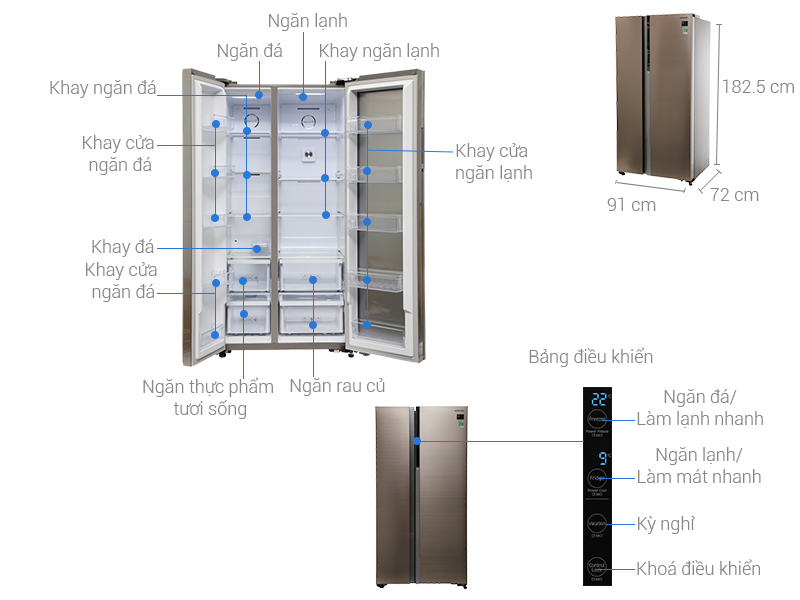 Thông số kỹ thuật Tủ lạnh Samsung Inverter 620 lít RH62K62377P/SV