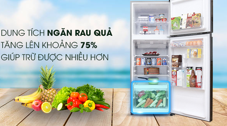 Tủ lạnh Toshiba Inverter 305 lít GR-T36VUBZ - Ngăn rau lớn Tủ lạnh Toshiba Inverter 305 lít GR-T36VUBZ - Ngăn rau lớn