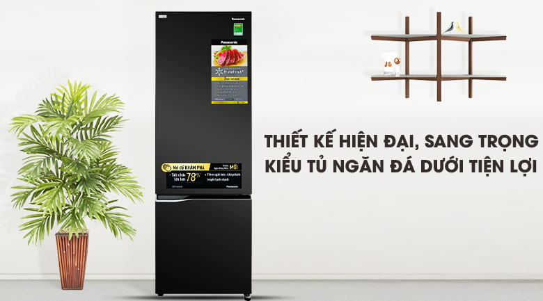Kiểu dáng hiện đại với ngăn đá dưới tiện lợi - Tủ lạnh Panasonic Inverter 322 lít NR-BC360QKVN Kiểu dáng hiện đại với ngăn đá dưới tiện lợi - Tủ lạnh Panasonic Inverter 322 lít NR-BC360QKVN