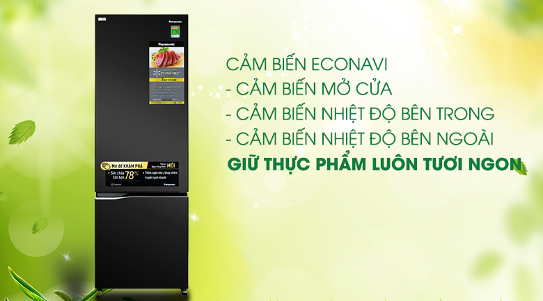 Trang bị cảm biến Econavi - Tủ lạnh Panasonic Inverter 322 lít NR-BC360QKVN Trang bị cảm biến Econavi - Tủ lạnh Panasonic Inverter 322 lít NR-BC360QKVN