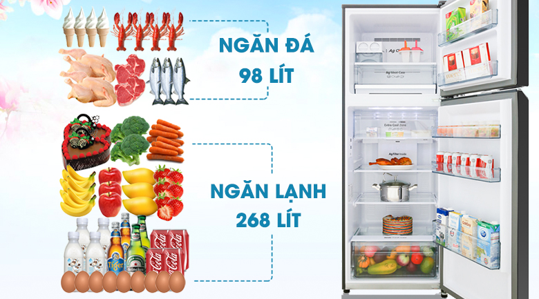 Dung tích 366 lít - Tủ lạnh Panasonic Inverter 366 lít NR-BL381GKVN Dung tích 366 lít - Tủ lạnh Panasonic Inverter 366 lít NR-BL381GKVN