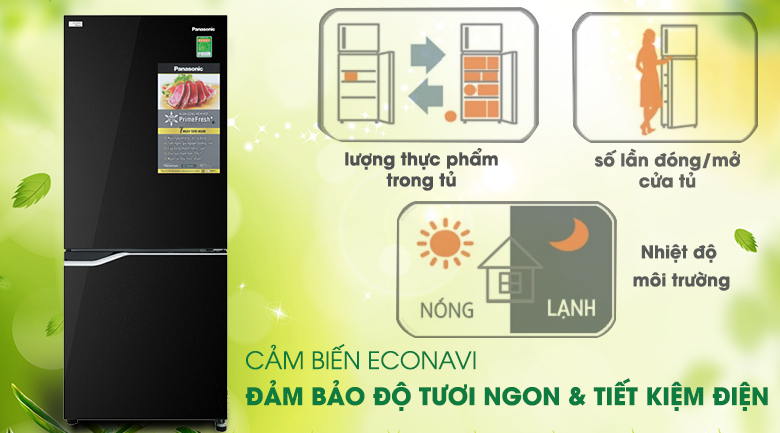 Cảm biến Econavi giúp tiết kiệm điện năng hiệu quả - Tủ lạnh Panasonic Inverter 255 lít NR-BV280GKVN Cảm biến Econavi giúp tiết kiệm điện năng hiệu quả - Tủ lạnh Panasonic Inverter 255 lít NR-BV280GKVN