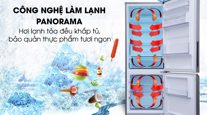 Tủ lạnh Panasonic Inverter 290 lít NR-BV320WSVN-Làm lạnh thực phẩm toàn diện với công nghệ Panorama  Tủ lạnh Panasonic Inverter 290 lít NR-BV320WSVN-Làm lạnh thực phẩm toàn diện với công nghệ Panorama