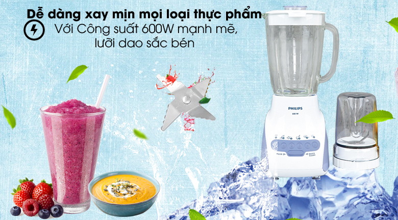 Xay hiệu quả - Máy xay sinh tố Philips HR2116 Xay hiệu quả - Máy xay sinh tố Philips HR2116