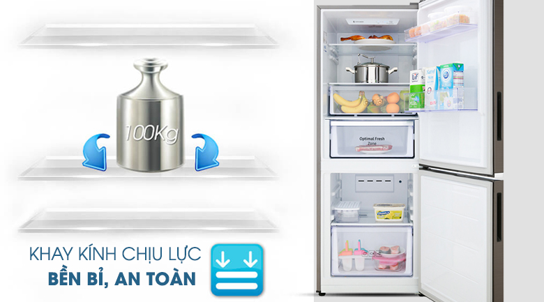 Khay kính chịu lực tốt - Tủ lạnh Samsung Inverter 276 lít RB27N4010DX/SV Khay kính chịu lực tốt - Tủ lạnh Samsung Inverter 276 lít RB27N4010DX/SV