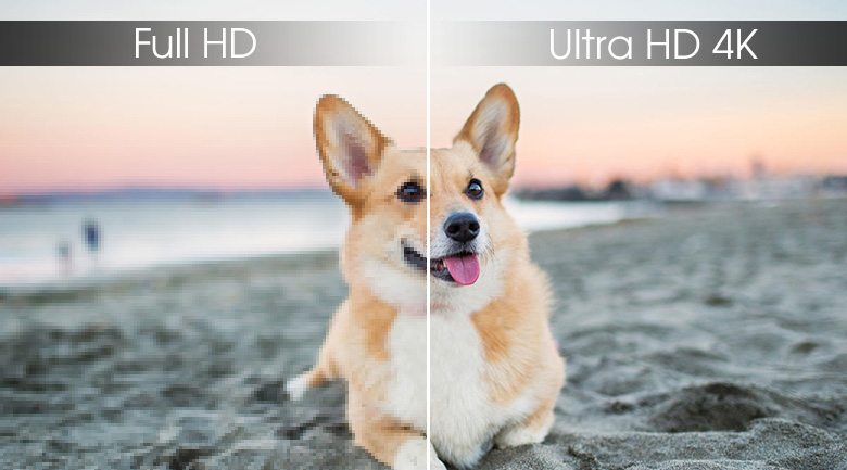Độ phân giải Ultra HD 4K cho độ sắc nét của hình ảnh lên gấp 4 lần so với tivi Full HD thông thường Độ phân giải Ultra HD 4K cho độ sắc nét của hình ảnh lên gấp 4 lần so với tivi Full HD thông thường