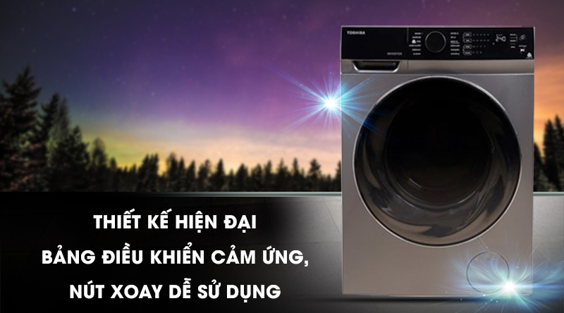 Máy giặt sấy Toshiba Inverter 11 Kg TWD-BJ120M4V(SK)-Thiết kế hiện đại, bảng điều khiển cảm ứng - nút xoay dễ sử dụng Máy giặt sấy Toshiba Inverter 11 Kg TWD-BJ120M4V(SK)-Thiết kế hiện đại, bảng điều khiển cảm ứng - nút xoay dễ sử dụng