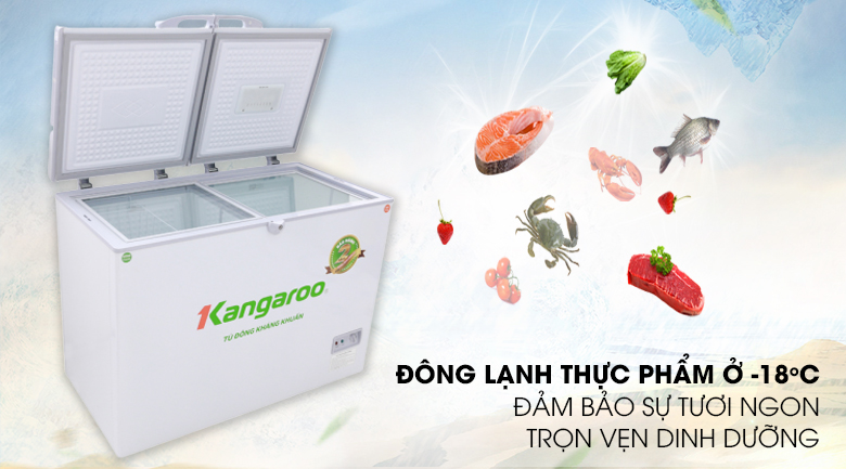 Đông lạnh -18 độ C - Tủ đông Kangaroo KG298C2 Đông lạnh -18 độ C - Tủ đông Kangaroo KG298C2