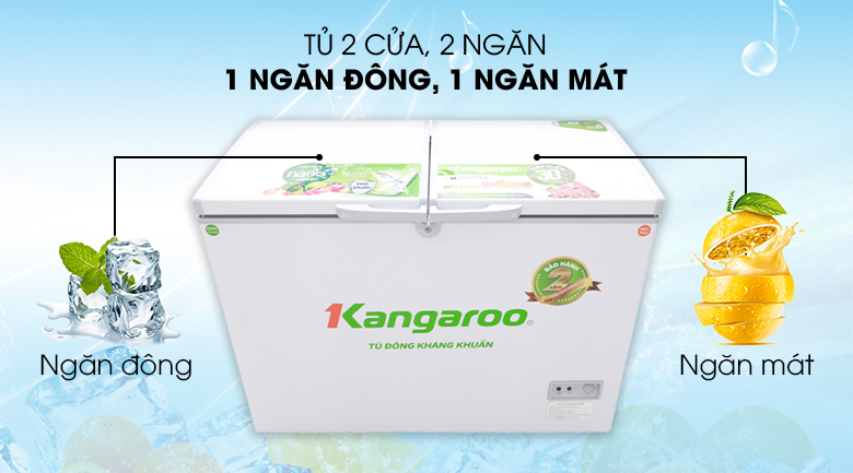 Tủ đông 2 ngăn, 2 cửa - Tủ đông Kangaroo 298 lít KG298C2 Tủ đông 2 ngăn, 2 cửa - Tủ đông Kangaroo 298 lít KG298C2