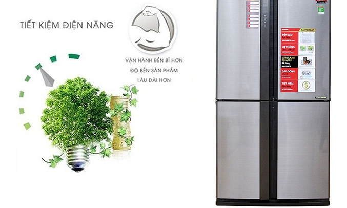 Tủ lạnh Sharp SJ-FX680V 605 lít tiết kiệm điện năng