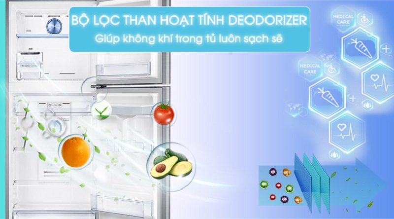 Bảo vệ sức khỏe cho bạn với bộ lọc than hoạt tính Deodorizer - Tủ lạnh Samsung Inverter 319 lít RT32K5932S8/SV Bảo vệ sức khỏe cho bạn với bộ lọc than hoạt tính Deodorizer - Tủ lạnh Samsung Inverter 319 lít RT32K5932S8/SV