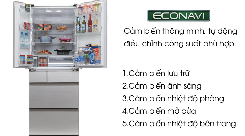 Cảm biến Econavi - Tủ lạnh Panasonic Inverter 489 lít NR-F510GT-N2 Cảm biến Econavi - Tủ lạnh Panasonic Inverter 489 lít NR-F510GT-N2