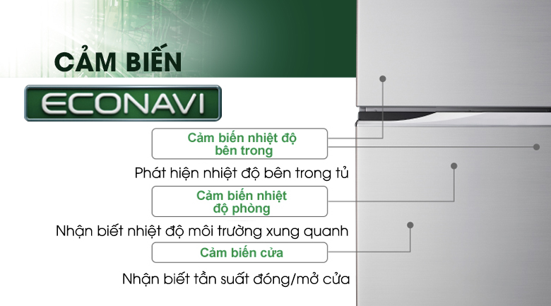 Cảm biến Econavi tiết kiệm điện năng hơn nữa - Tủ lạnh Panasonic Inverter 405 lít NR-BD468VSVN Cảm biến Econavi tiết kiệm điện năng hơn nữa - Tủ lạnh Panasonic Inverter 405 lít NR-BD468VSVN