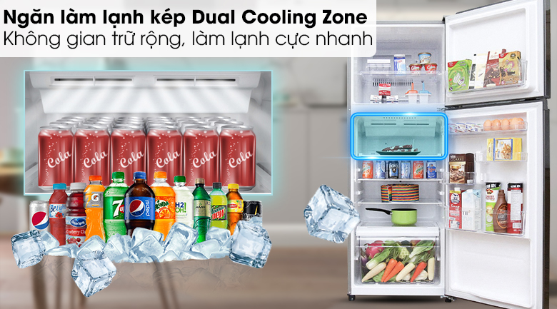 Ngăn làm lạnh kép Dual Cooling Zone nhanh chóng làm lạnh món thức uống yêu thích của bạn - Tủ lạnh Toshiba Inverter 359 lít GR-AG41VPDZ XK Ngăn làm lạnh kép Dual Cooling Zone nhanh chóng làm lạnh món thức uống yêu thích của bạn - Tủ lạnh Toshiba Inverter 359 lít GR-AG41VPDZ XK
