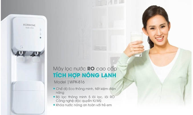 Máy lọc nước Korihome WPK-816 2 vòi nóng lạnh