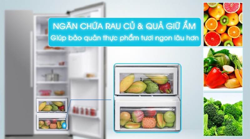 Bảo quản rau củ quả tươi ngon lâu hơn với ngăn giữ ẩm - Tủ lạnh Samsung Inverter 538 lít RS52N3303SL/SV Bảo quản rau củ quả tươi ngon lâu hơn với ngăn giữ ẩm - Tủ lạnh Samsung Inverter 538 lít RS52N3303SL/SV