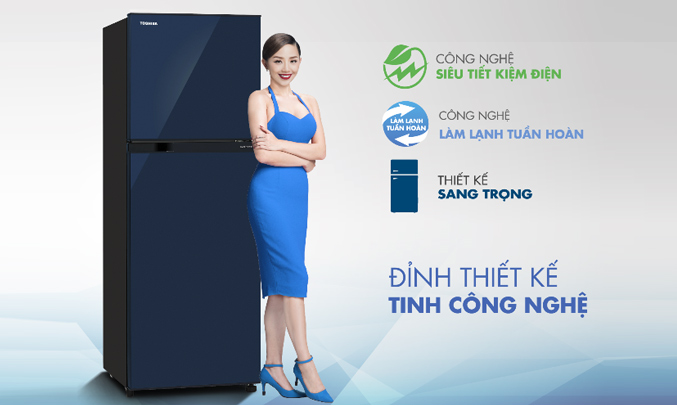 Tủ lạnh Toshiba GR-M25VUBZ(UB) 186 lít xanh đen khử mùi diệt khuẩn vượt trội