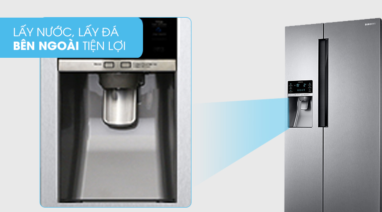 Lấy nước, lấy đá bên ngoài - Tủ lạnh Samsung Inverter 575 lít RS58K6417SL/SV Lấy nước, lấy đá bên ngoài - Tủ lạnh Samsung Inverter 575 lít RS58K6417SL/SV