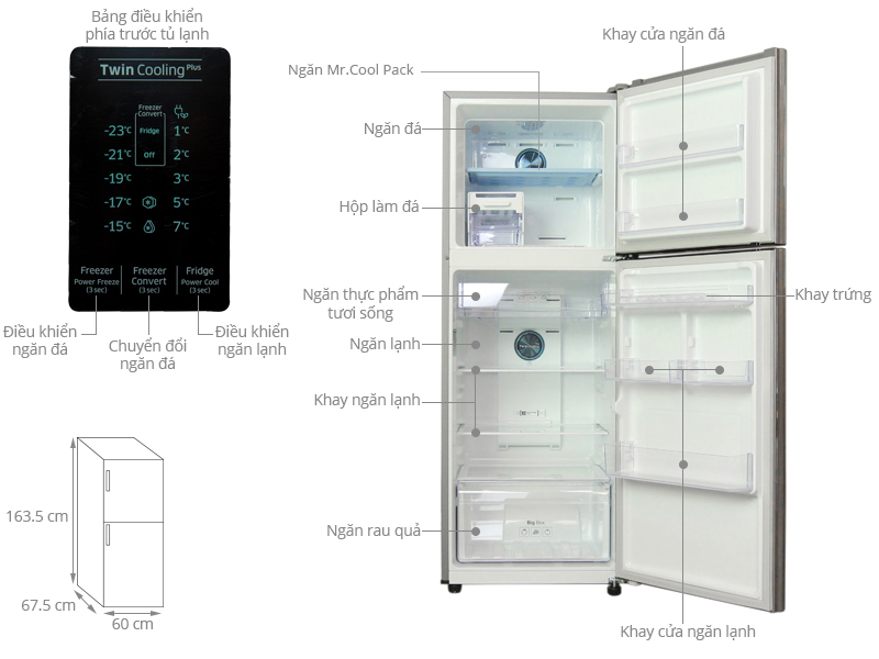 Thông số kỹ thuật Tủ lạnh Samsung Inverter 299 lít RT29K5532DX/SV