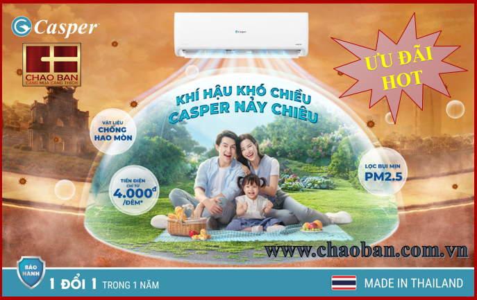  MÁY LẠNH CASPER CHỐNG LẠI THỜI TIẾT KHẮC NGHIỆT - ĐIỆN MÁY CHÀO BÁN 
