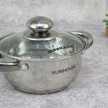 Nồi inox 3 đáy 16 cm Sunhouse SH22116/SH22120/SH22124/SH22126/SH22128