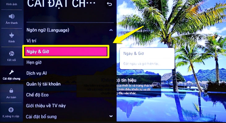 Hướng dẫn đặt thời gian, múi giờ trên Smart tivi LG 2018