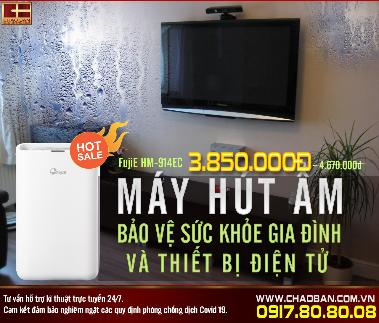 MÁY HÚT ẨM DÂN DỤNG FujiE HM-914EC ĐANG ĐƯỢC GIẢM GIÁ SỐC TẠI CHÀO BÁN