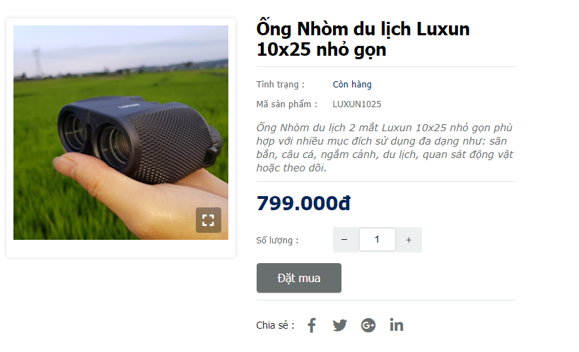 Click vào " Đặt mua" để tiến hành mua