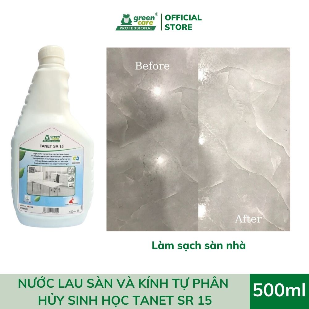 Nước lau sàn và kính tự phân hủy sinh học TANET SR 15 (Chai chiết 500mL)