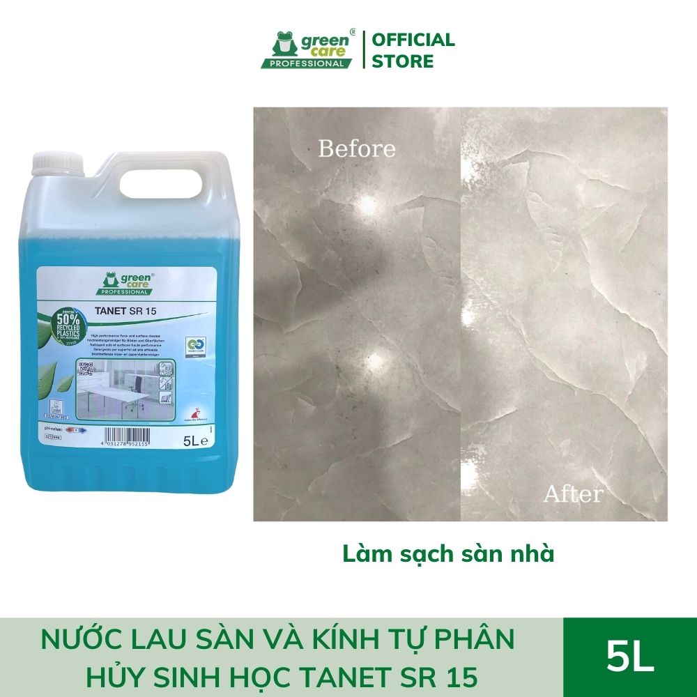 Nước lau sàn và kính tự phân hủy sinh học TANET SR 15 (5L)