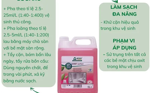 Siêu tẩy cặn nhà vệ sinh  tự phân hủy sinh học SANET perfect