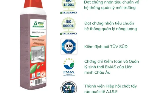 Chất làm sạch nhà vệ sinh tự phân hủy sinh học SANET alkastar
