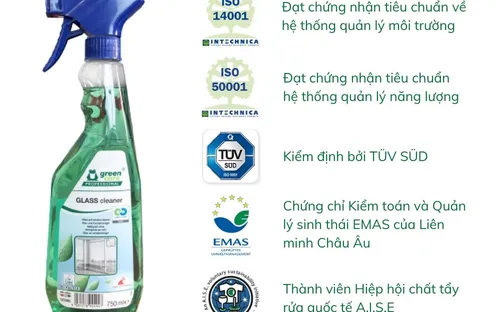 Nước lau gương kính siêu sạch tự phân hủy sinh học GLASS cleaner 750ml