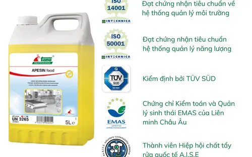 Chất làm sạch và khử khuẩn bếp 2 trong 1 APESIN food 5L