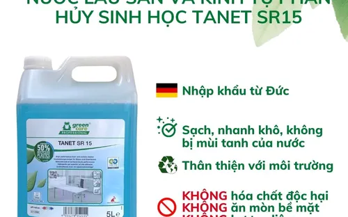 Nước lau sàn và kính tự phân hủy sinh học TANET SR 15 (5L)