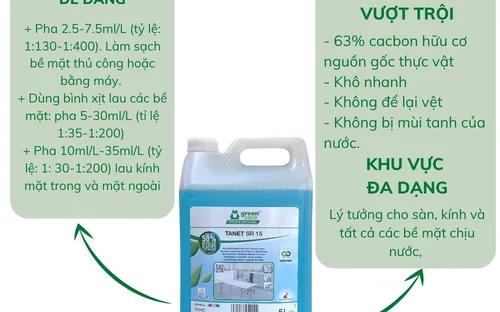 Nước lau sàn và kính tự phân hủy sinh học TANET SR 15 (5L)