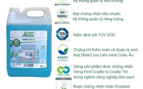 Nước lau sàn và kính tự phân hủy sinh học TANET SR 15 (5L)