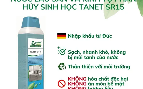 Nước lau sàn & kính tự phân hủy sinh học TANET SR15