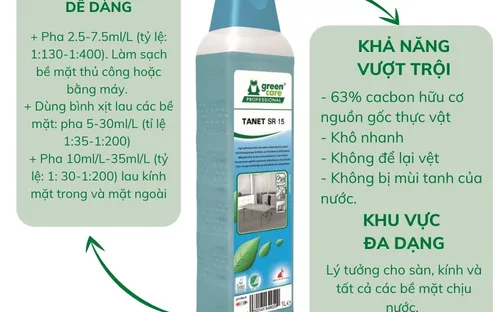 Nước lau sàn & kính tự phân hủy sinh học TANET SR15