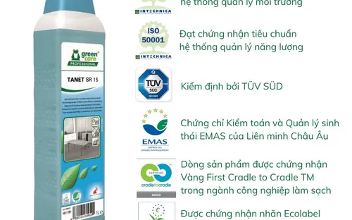 Nước lau sàn & kính tự phân hủy sinh học TANET SR15