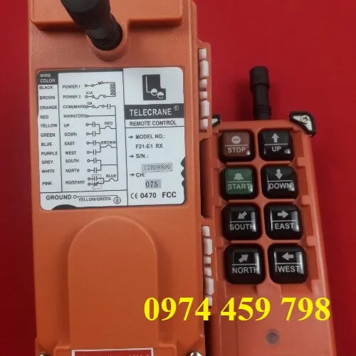 Điều khiển từ xa cầu trục 8 nút F21 Telecrance