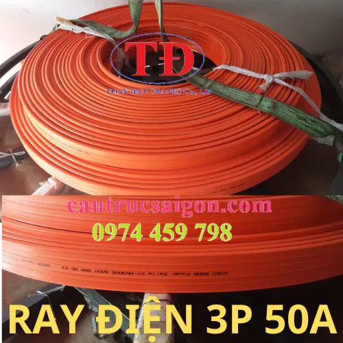 Ray điện cầu trục loại 3P 50A lắp nhà xưởng