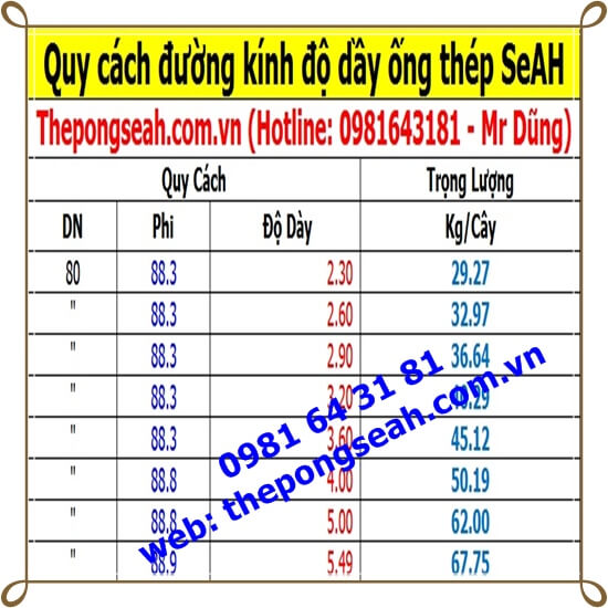 Ống thép mạ kẽm SeAH DN80 ( 90 x 5.0mm) Ống thép mạ kẽm SeAH DN80 ( 90 x 5.0mm)