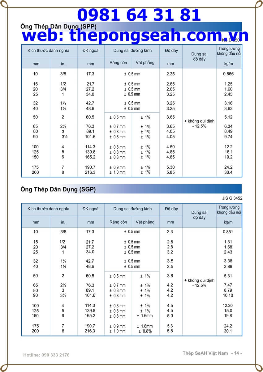 có thể nói khách hàng bây giờ rất khó tính nên các nhà cung cấp càng ngày càng phải nâng mình lên 1 tâm cao mới và công ty HUYPHAT cũng không ngoại lệ và chúng tôi luôn hoàn thiện mình và chúng tôi là Đại lý ống thép seah tại TPHCM nên quý đối tác quan tâm hãy đến với chúng tôi: https://thepongseah.com.vn/ hoặc gọi ngay cho chúng tôi qua số Hotline sau: 09831643181 Mr Dũng ống thép tiêu chuẩn SPP/SGP|