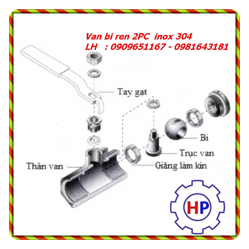 Van bi ren inox 304 phi 90 Van bi ren inox 304 phi 90