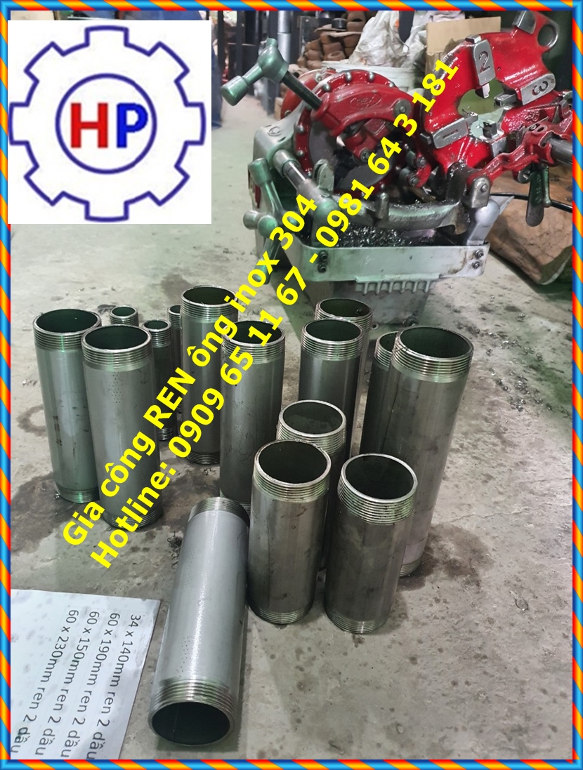 Gia công tiện ren ống kẽm và inox 304 Gia công tiện ren ống kẽm và inox 304