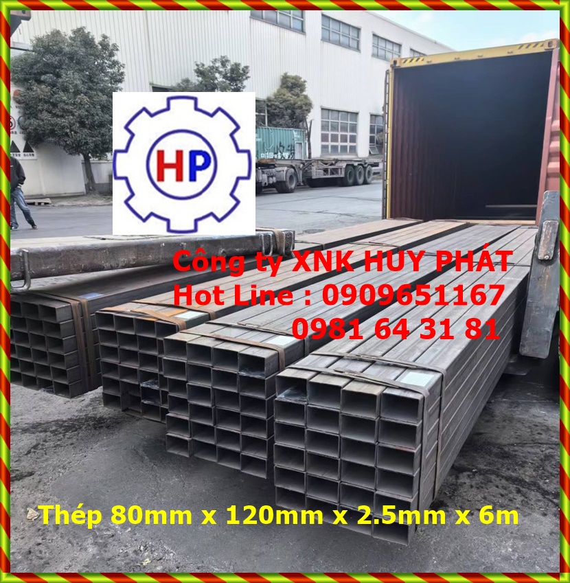 Thép hộp nhập khẩu 80 x 120 x 4.5mm Thép hộp nhập khẩu 80 x 120 x 4.5mm