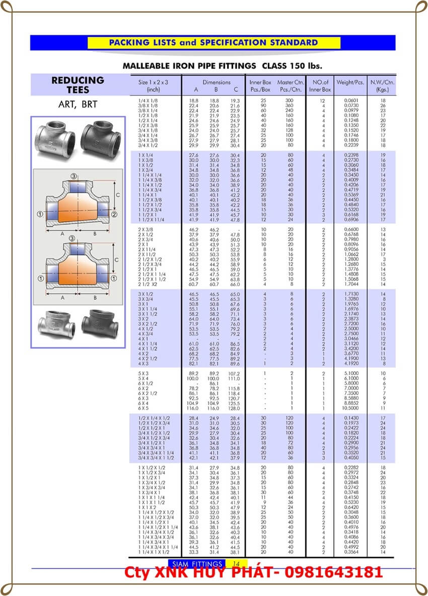 Tê giảm ren siam Thái Lan Tê giảm ren siam Thái Lan