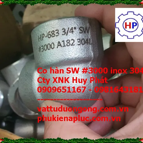 Co hàn áp lực #3000 inox DN20 ( phi 27)
