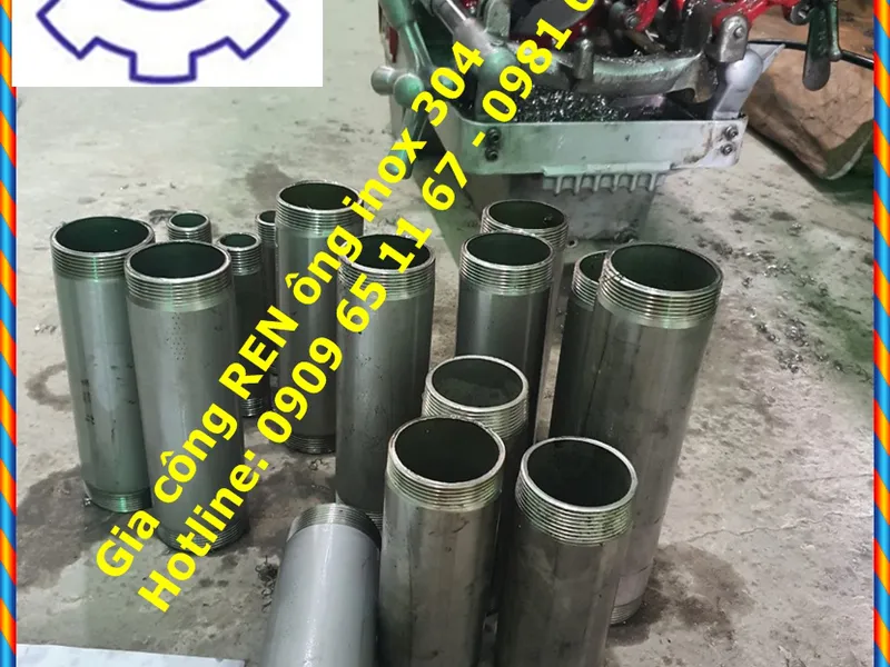 Gia công tiện ren ống kẽm và inox 304
